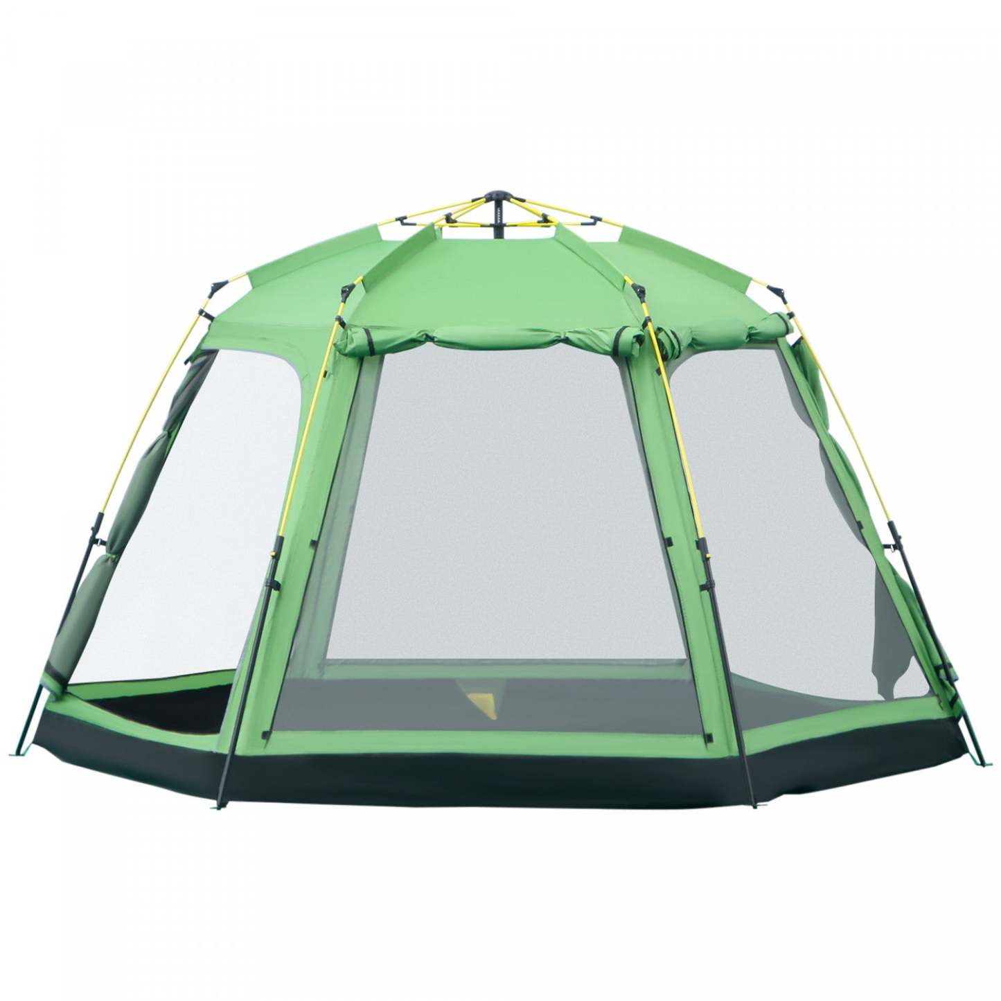 Outsunny Tente De Camping Design Pop-up 6 Personnes, Tente De Randonnée En Tissu A 2 Niveaux Avec 4 Fenêtres 2 Portes