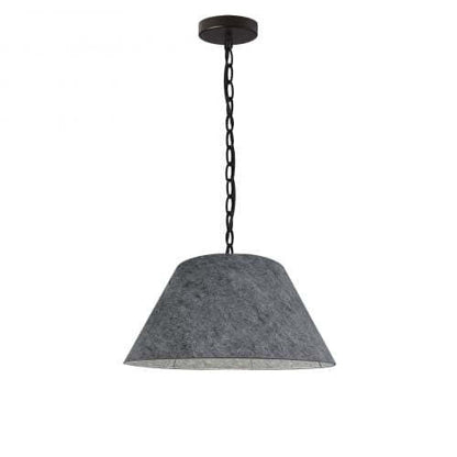Dainolite Brynn 1 Light Pendant Small Black Finish Grey Felt Shade Lamp|Petit luminaire suspendu Brynn de Dainolite avec abat-jour en feutre gris, fini noir et 1 ampoule