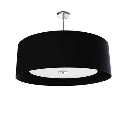 Dainolite Helena 4 Light Pendant 22 Dia Polished Chrome Finish Black Shade White Diffuser Lamp|Luminaire suspendu Helena de Dainolite de 22 po de diamètre avec abat-jour noir et blanc qui diffuse la lumière, fini chromé poli et 4 ampoules