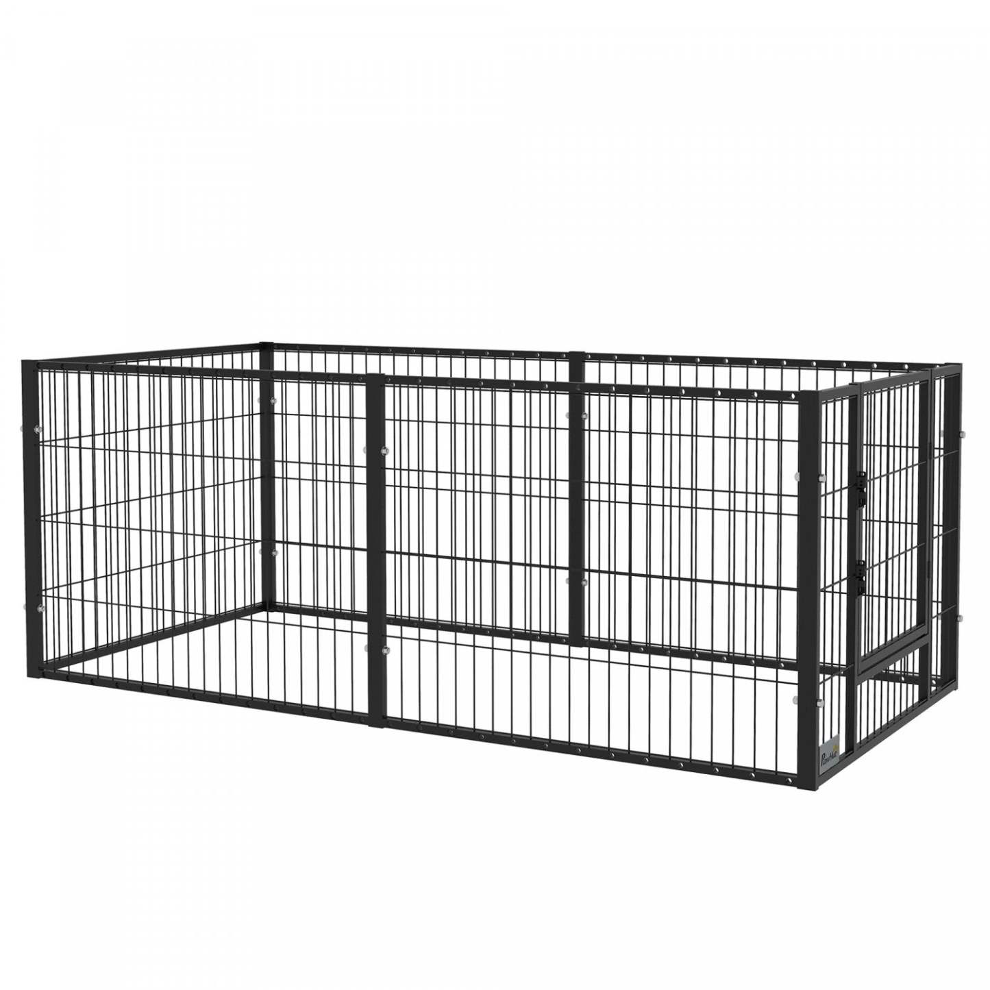 Pawhut Parc Pour Chien A 6 Panneaux 32,5 - 59 X 31, Parc Pour Animaux De Compagnie Robuste Avec Porte, Parc Pour Chien Réglable