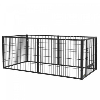 Pawhut Parc Pour Chien A 6 Panneaux 32,5 - 59 X 31, Parc Pour Animaux De Compagnie Robuste Avec Porte, Parc Pour Chien Réglable