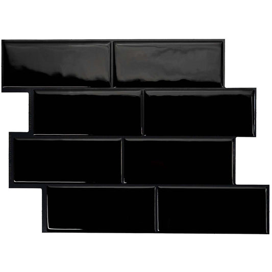 Smart Tiles peler et coller 4 feuilles 12 x 9 Dosseret - Metro Nero