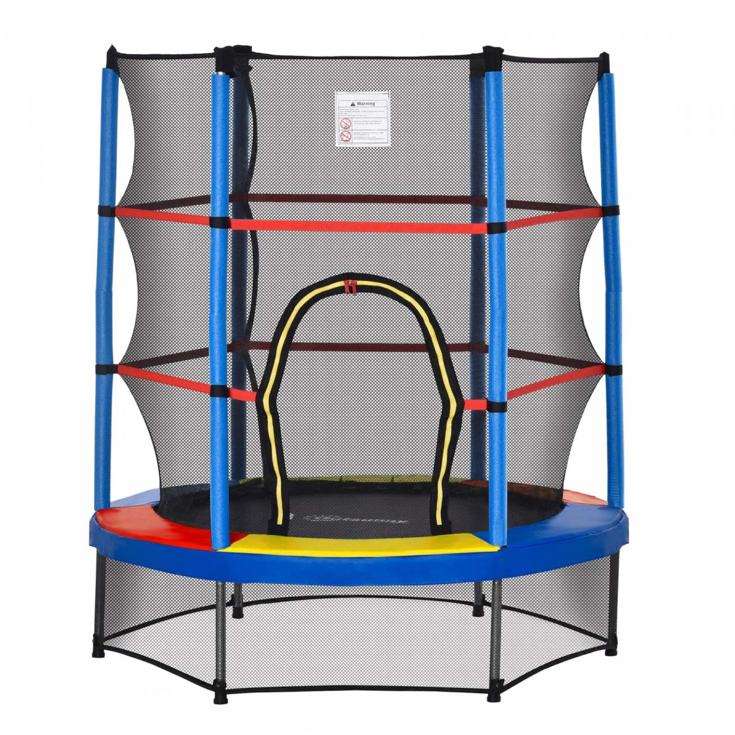 Outsunny Φ55 Trampoline Pour Enfants Avec Filet, Cadre En Acier, Rebondeur Rond D'intérieur, Âge 3