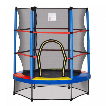 Outsunny Φ55 Trampoline Pour Enfants Avec Filet, Cadre En Acier, Rebondeur Rond D'intérieur, Âge 3