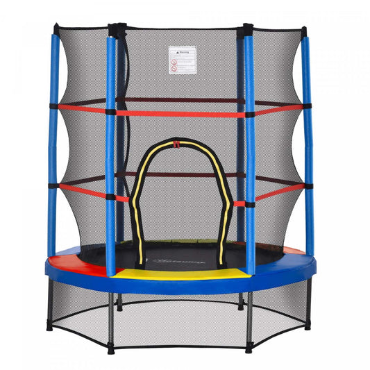 Outsunny Φ55 Trampoline Pour Enfants Avec Filet, Cadre En Acier, Rebondeur Rond D'intérieur, Âge 3