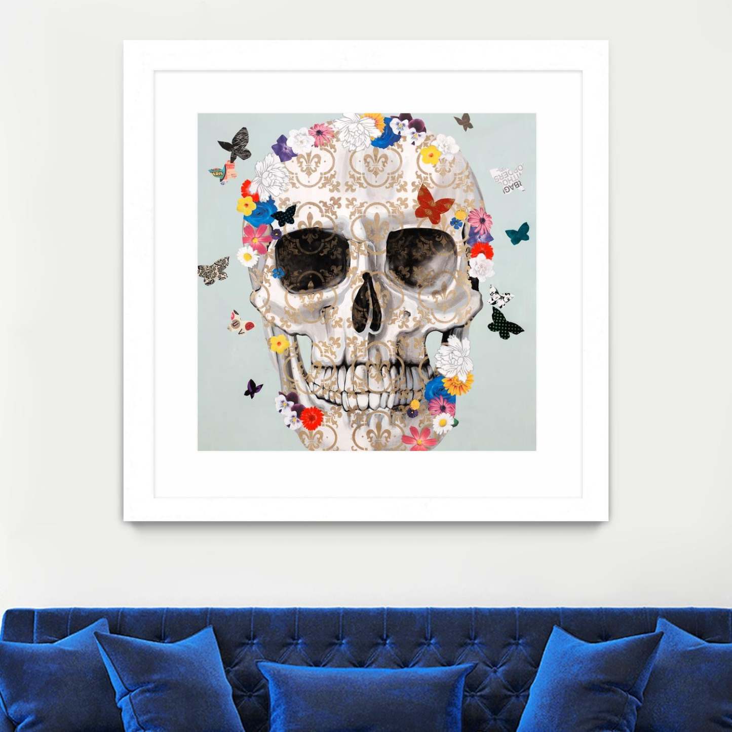 Party Favor Matted and Framed White 36x36 Wall Art|Œuvre d'art murale encadrée blanche et mate « Party Favor » 36 x 36