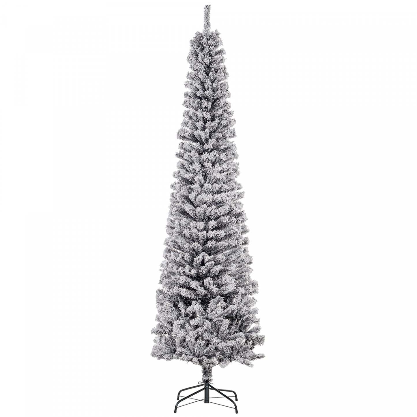 Homcom Arbre De Noël Artificiel Fin Floqué De Neige Artificielle 7.5pi