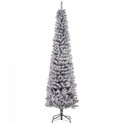 Homcom Arbre De Noël Artificiel Fin Floqué De Neige Artificielle 7.5pi