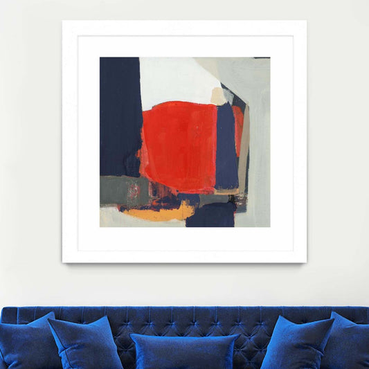 Orange Crush V6 Matted and Framed White 36x36 Wall Art|Œuvre d'art murale imprimée blanche et mate « Orange Crush V6 » 36 x 36