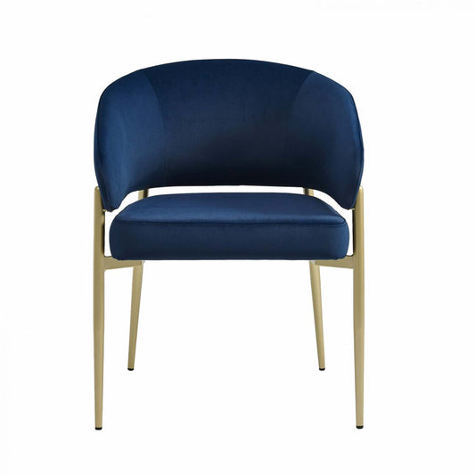 Jessie Chaises De Salle À Manger Modernes, Lot De 2, Chaises Latérales Tapissées En Tissu Avec Structure Métallique, Bleu
