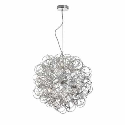 Dainolite Baya 6 Light Tubular Pendant Poli Chrome Finish Lamp|Luminaire suspendu tubulaire Baya de Dainolite avec fini chromé poli et 6 ampoules