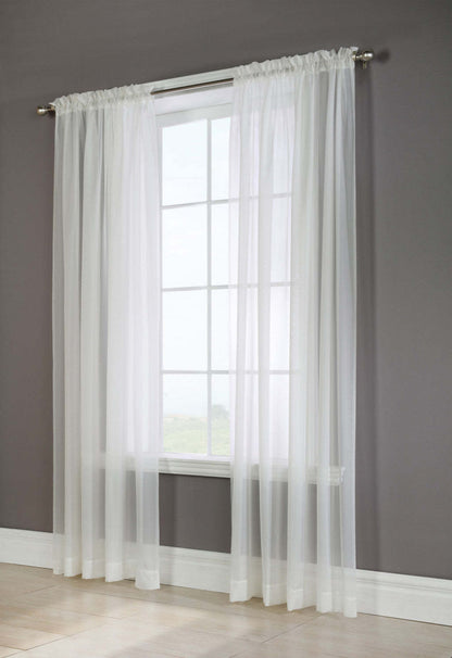 Habitat Voile Ivory Rod Pocket Curtain Panel Pairs - 56 x 84|Paire de panneaux de rideau passe-tringle Voile ivoire d'Habitat - 56 x 84