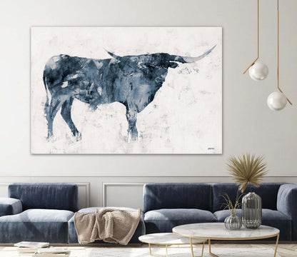 Œuvre d'art murale géante Longhorn V2 72x48