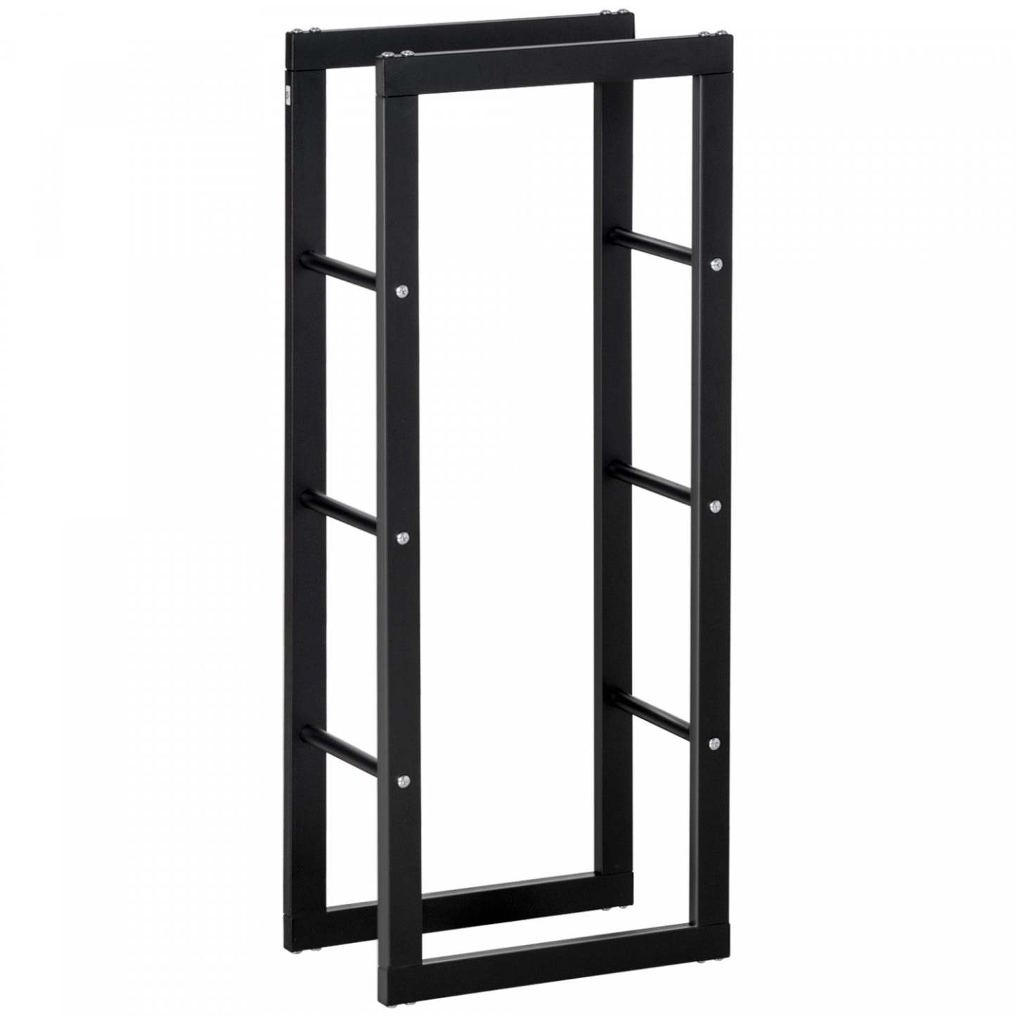 Homcom Support à bois de chauffage Porte-bûches Support de rangement pour cheminée avec poignées et 220 lb. Weight Capacité, 15|Homcom Support A Bois De Chauffage Avec Poignees Et Capacité De Poids De 220 Lbs, Noir
