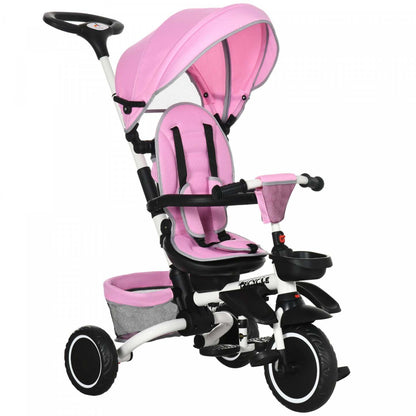 Aosom Tricycle Pour Enfant 6-en-1, Tricycle Pour Enfant Avec Siege Rotatif, Poignee De Poussee Reglable, Harnais De Securité|Aosom Tricycle Pour Enfant 7-en-1, Avec Siege Rotatif, Poignee De Poussee Reglable, Harnais De Securité