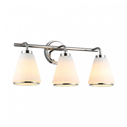 Zoey 3 Light Bathroom Vanity, Polished Nickel Lamp | Meuble-lavabo Zoey à 3 lampes, nickel poli