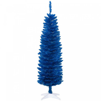 Homcom Pencil Artificial Christmas Tree, Pencil Xmas Tree, Deep Blue|Homcom Sapin De Noël Artificiel Fin 5pi, Arbre De Noël, Bleu Profond