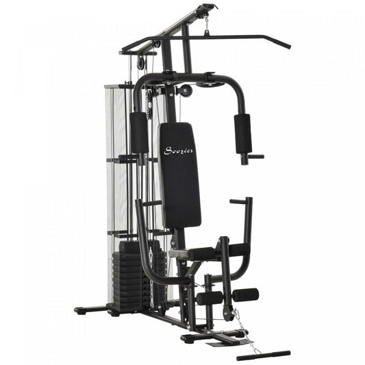Soozier Station De Musculation, Équipement de Gym Multifonction Avec Pile de Poids de 100lbs Pour Tirage Latéral|Soozier Station De Musculation Entrainement Complet Système Musculation Exercice Station d'Entraînement