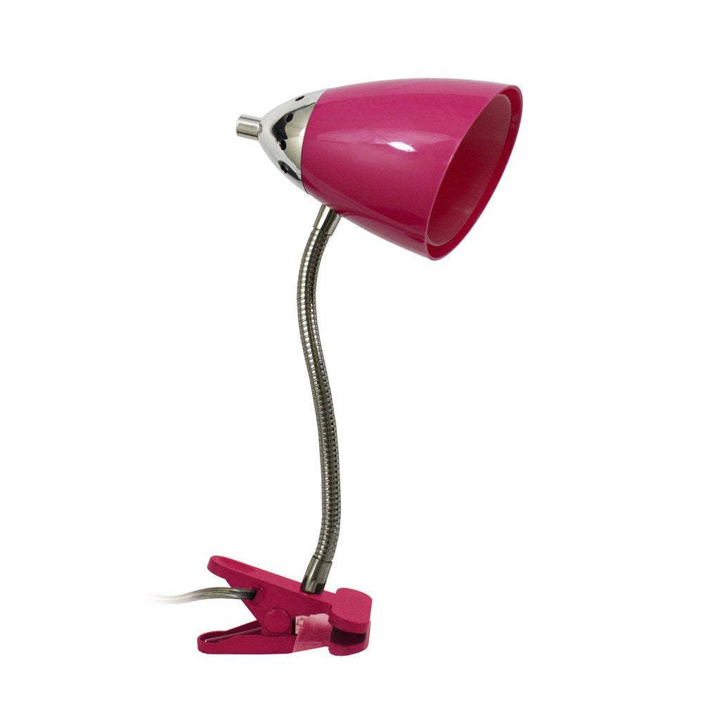 Lampe de bureau/tâche flexible à col de cygne flexible Limelights Flossy - Rose | Lampe à col de cygne flexible à pince Limelights Flossy pour le bureau - rose