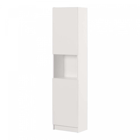 Liora Bibliothèque Étroite 2 Portes - Blanc Pur | Liora 2-door Narrow Bookcase - Solid White