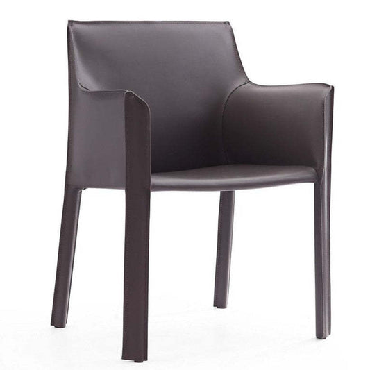 Manhattan Comfort Vogue Faux Leather Dining Chair - Grey|Chaise de salle à manger Vogue de Manhattan Comfort en similicuir - gris