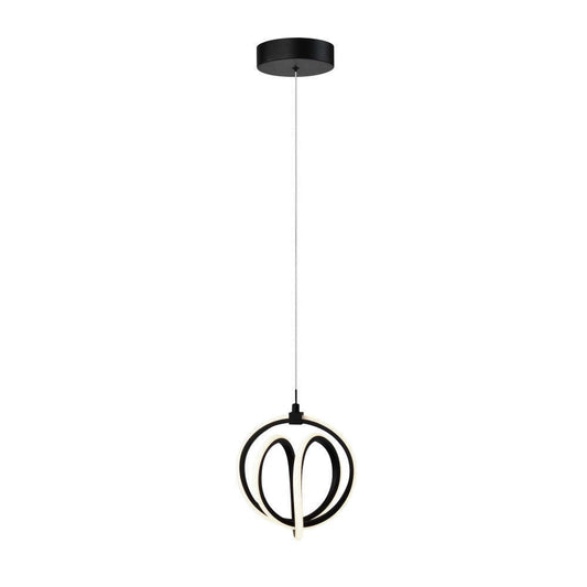 Rose luminaire suspendu à 1 ampoule à DEL noir|Luminaire suspendu Rose noir à 1 ampoule à DEL|D06H9UQZ