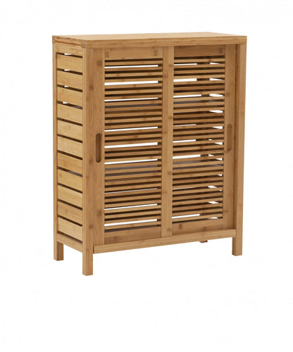 Bracken Bamboo 2-Door Floor Accent Cabinet - Naturel|Armoire décorative Bracken en bambou à 2 portes - naturelle