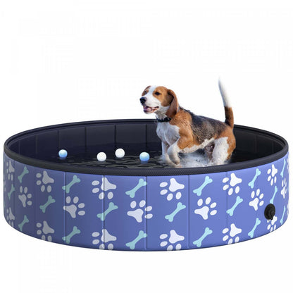 Pawhut Piscine Pliable pour Chien Portable, Baignoire pour Chiens Exterieure/Interieure avec Antidérapant