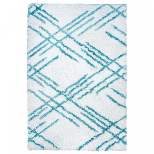 Ker Turquoise Lines 3x5 Area Rug | Carpette Ker turquoise à rayures 3 x 5 | D80GDLTF