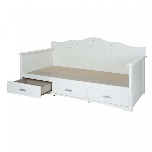 Lit de repos Tiara avec rangement - Blanc pur | Tiara Lit Divan Avec Rangement - Blanc Solide