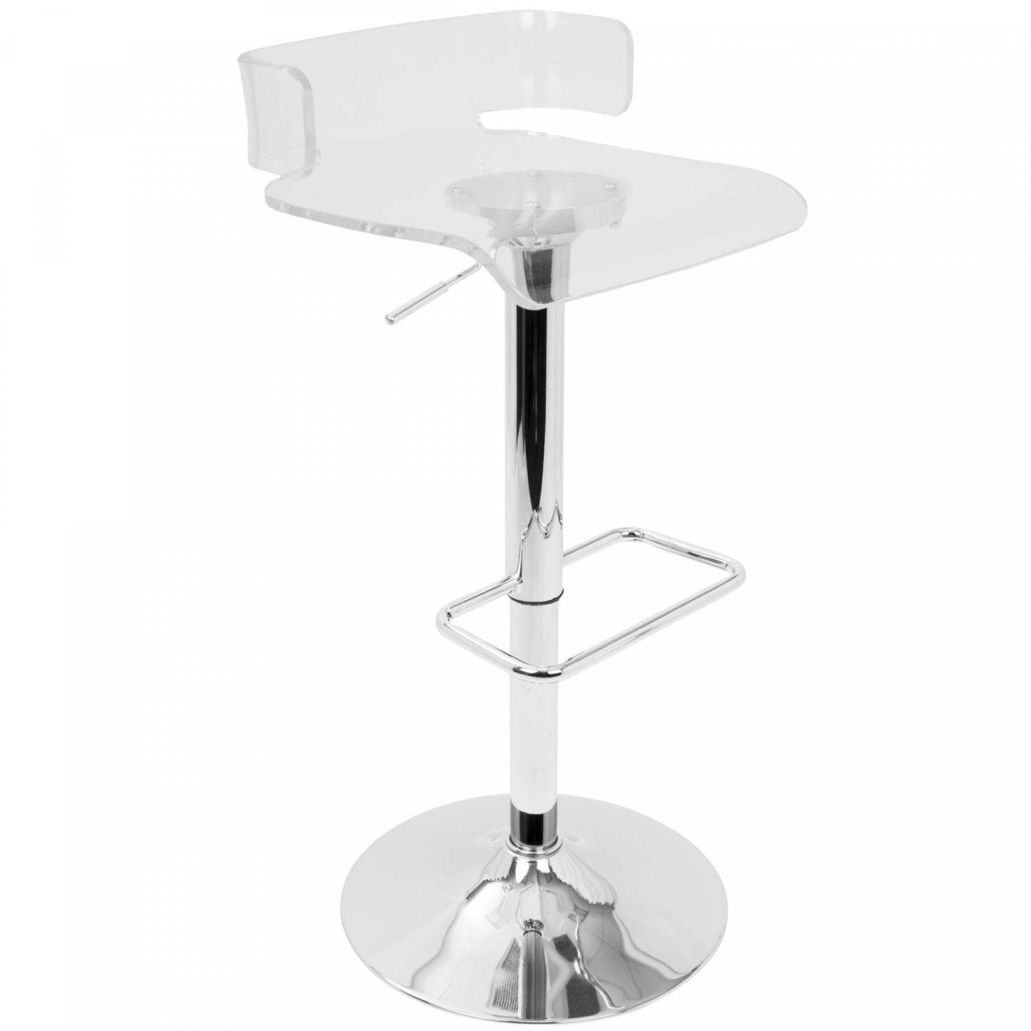 LumiSource Pride Contemporary Adjustable Barstool - Clear Acrylic|Tabouret bar réglable contemporain Pride - acrylique transparent