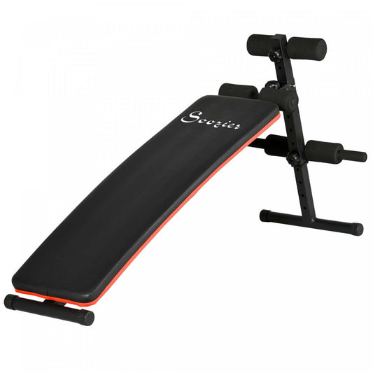 Soozier Sit Up Bench Core Workout Support de cuisse réglable pliable pour l'exercice de gymnastique à domicile Noir|Soozier Banc D'exercice Entraînement Support réglable Pliable Pour L'exercice De Gym À Domicile, Noir
