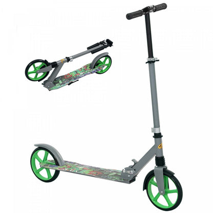 Trottinette Qaba pour enfants de 6 à 12 ans, trottinette avec hauteur réglable, frein à garde-boue arrière, grande roue de 200 mm, trottinette pliable pour garçons et filles, verte
