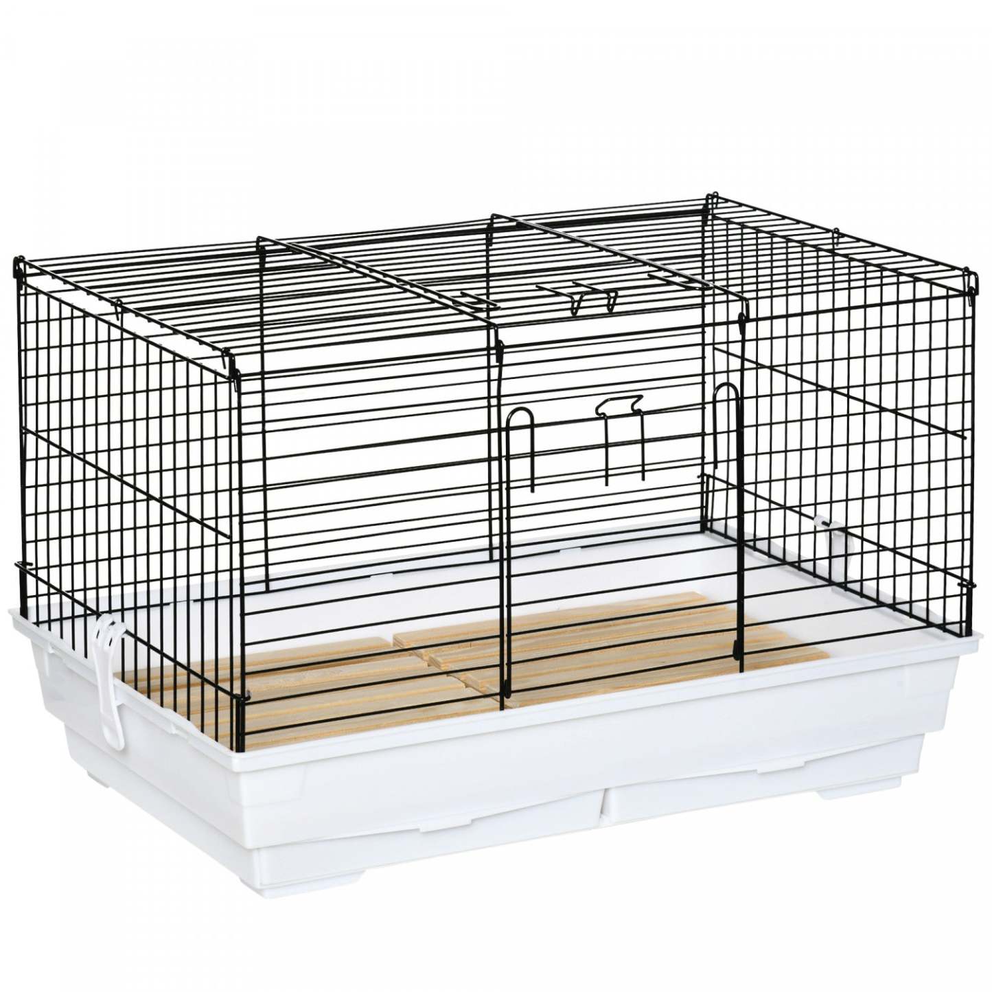 Pawhut Cage Pour Petits Animaux, Cage Pour Lapin, Enclos Pour Animaux Avec Plateaux Glissants, Planche En Bois Au Fond, Portes, Pour |Pawhut Cage Pour Petits Animaux Habitat Pet Play House Pour Petit Lapin Lapin Cochon D'inde Animal D