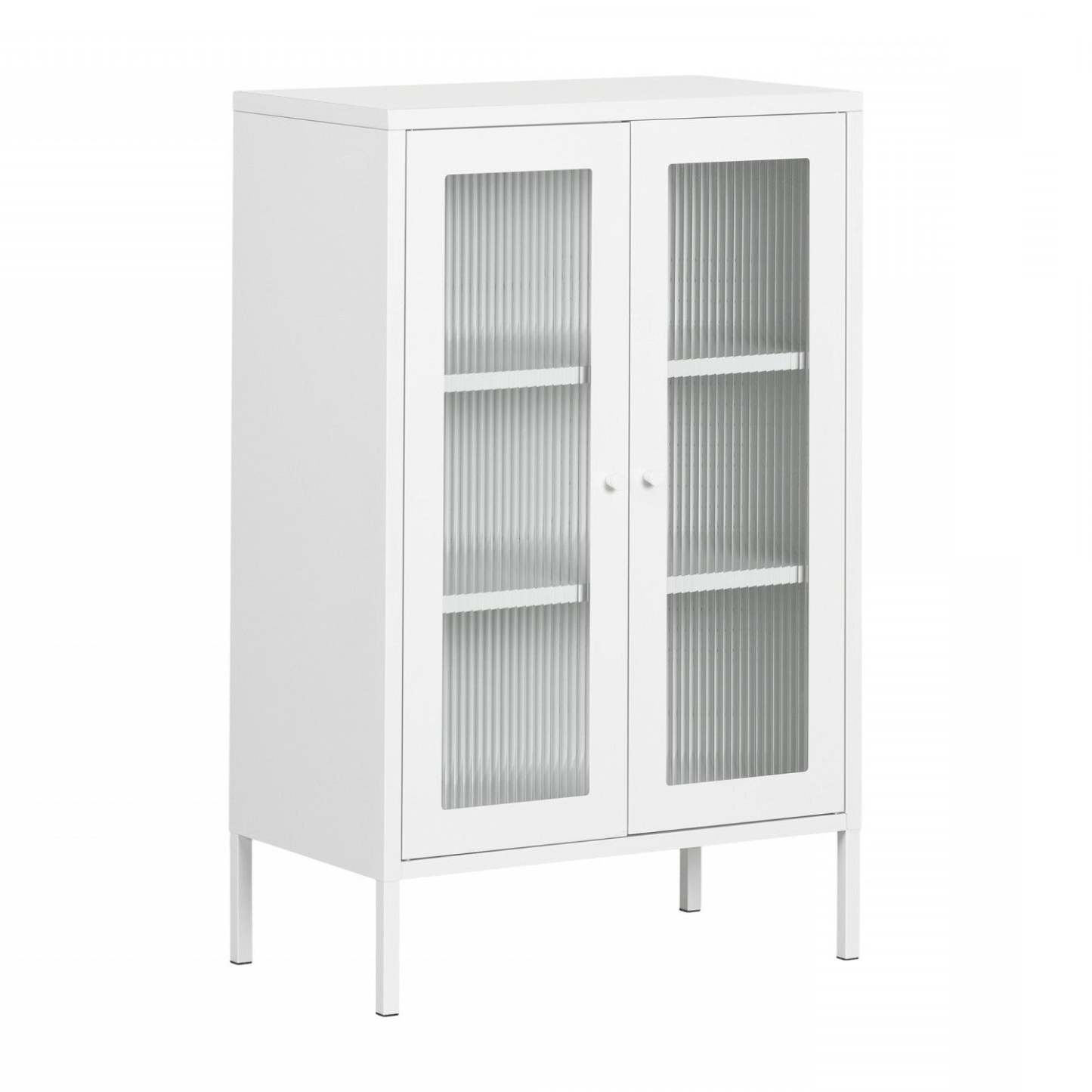 Kodali Glass Door Accent Cabinet - Blanc|Armoire décorative Kodali avec portes en verre - blanche