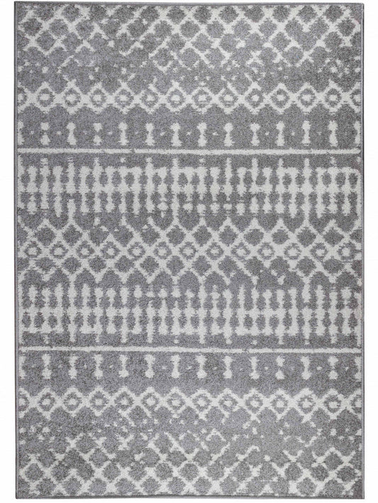 Lavan L Grey Mor 3x5 Area Rug|Carpette Lavan grise à motifs marocains 3 x 5|D80GAUP6