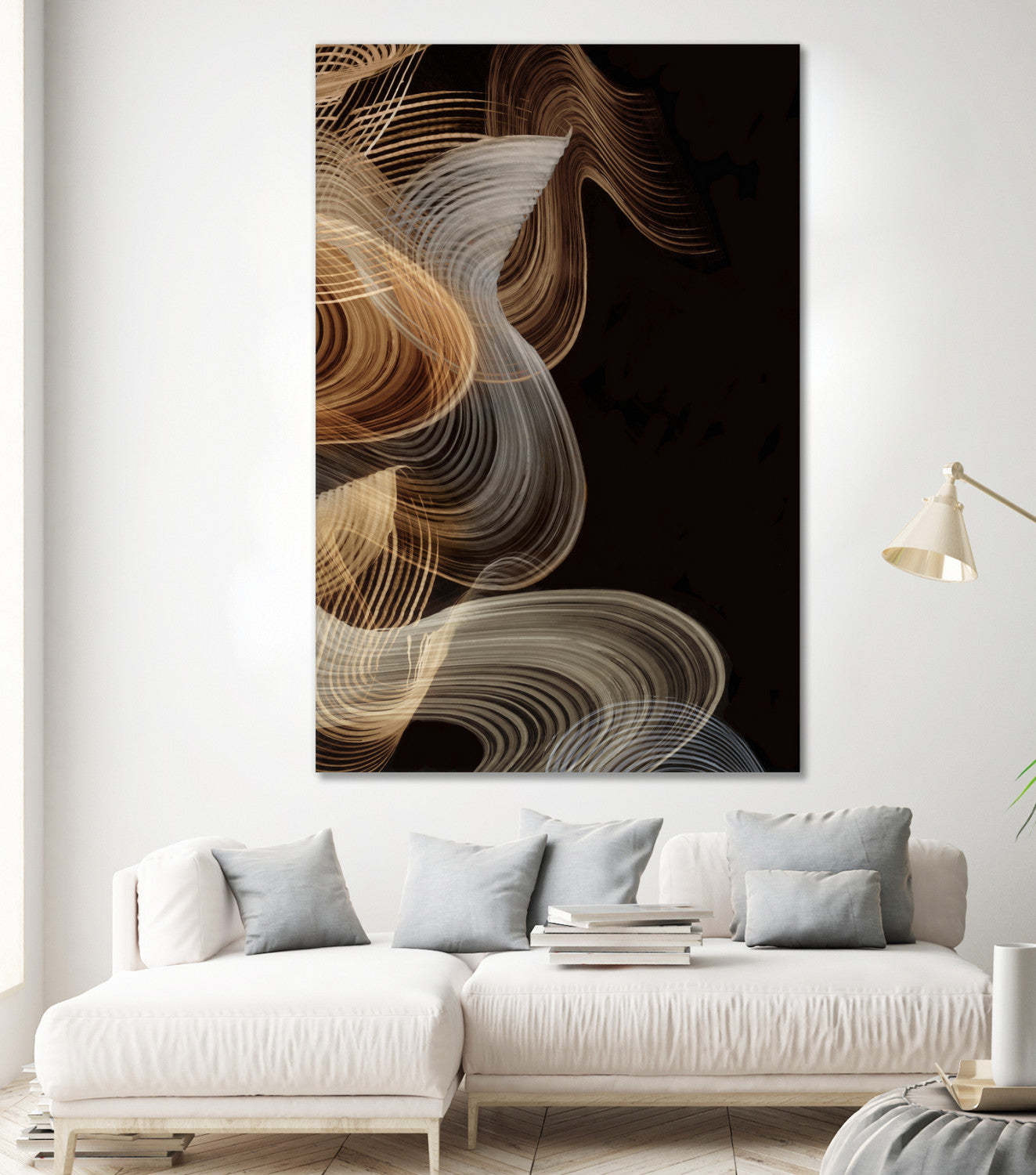 Œuvre d'art murale géante « Smokey Lines » 72 x 48