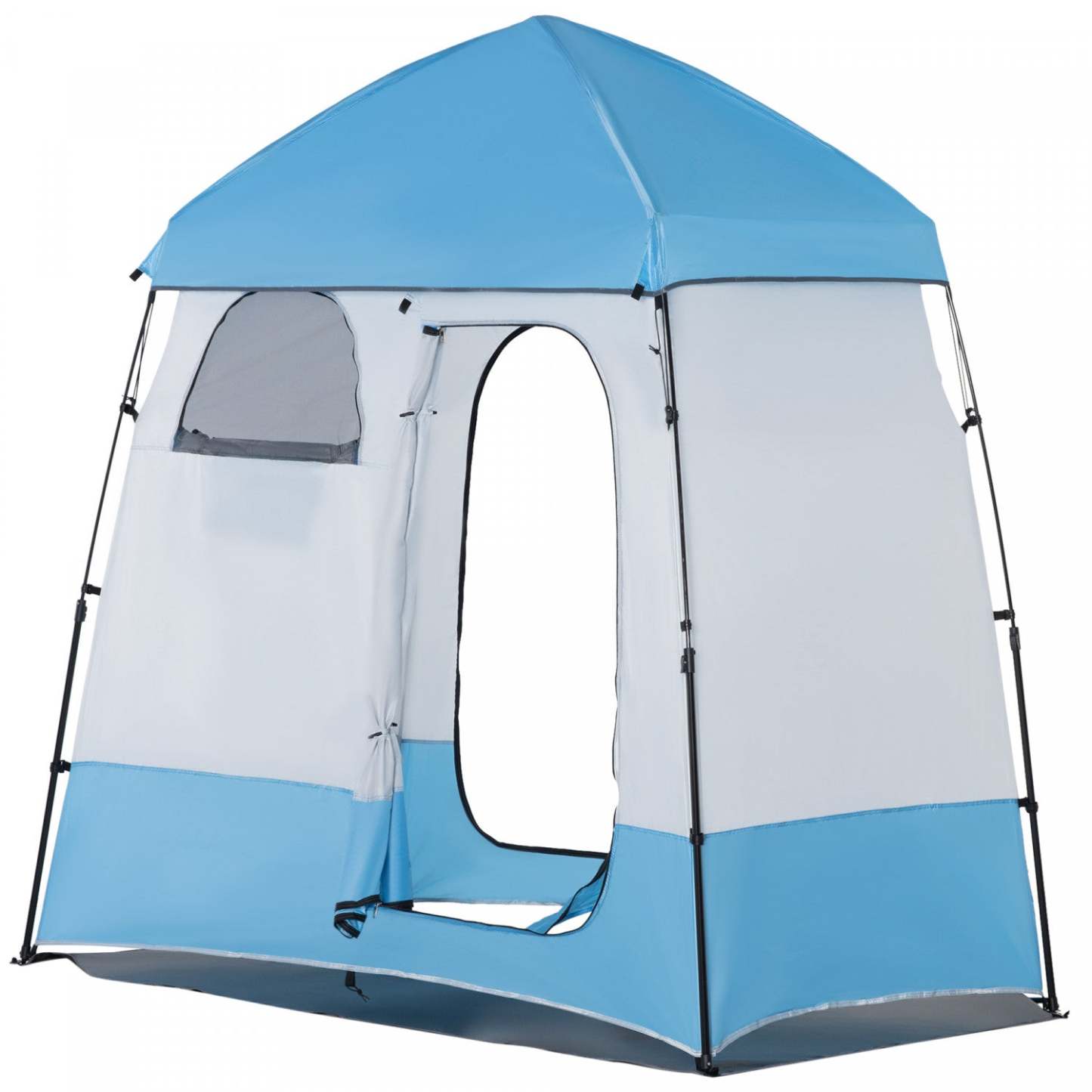 Outsunny Tente De Douche Pop Up, Abri D'intimité Portable Pour 2 Personnes, Cabine De Change Avec 2 Fenêtres, 3