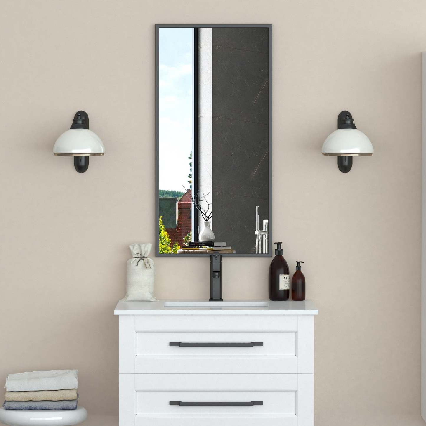 Miroir Border de 36 po noir|Border Black 36 Mirror