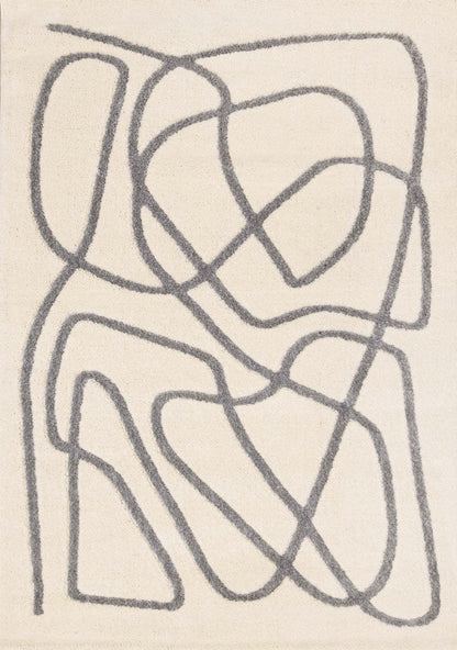 Tapis Sullivan Cream Grey Winding Path Area Rug - 5'3 x 7'7|Carpette Sullivan crème et grise à motif de chemin sinueux - 5 pi 3 po x 7 pi 7 po