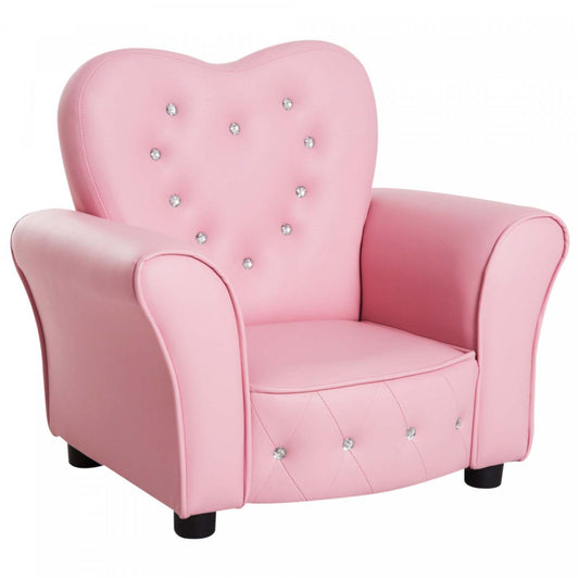 Qaba Enfants Canapé Chaise, Cadre en Bois Rembourré Enfant Canapé, Princesse Fauteuil Pour Enfants 18-36 Mois | Qaba Enfants Mini Princesse Canapé Chaise Enfant Enfants Rembourré Tufte Fauteuil Activité Canapé S
