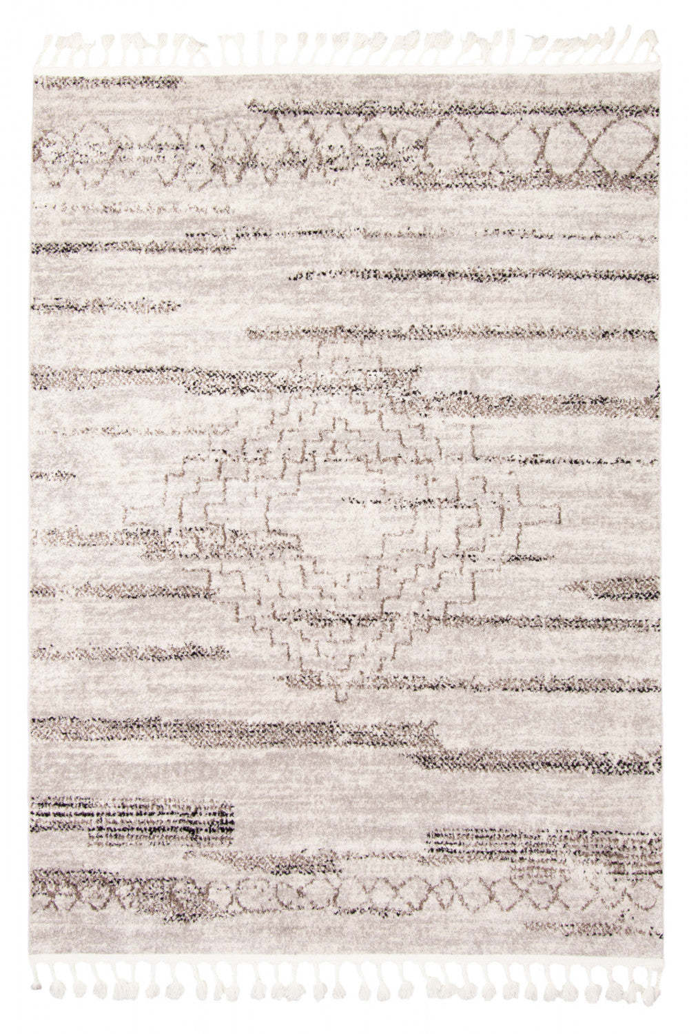 Tapis d'aire Vera Aztec ivoire/gris - 5'2 x 7'5| Carpette Vera Aztèque ivoiregrise - 5 pi 2 po x 7 pi 5 po|D86FZV5Z