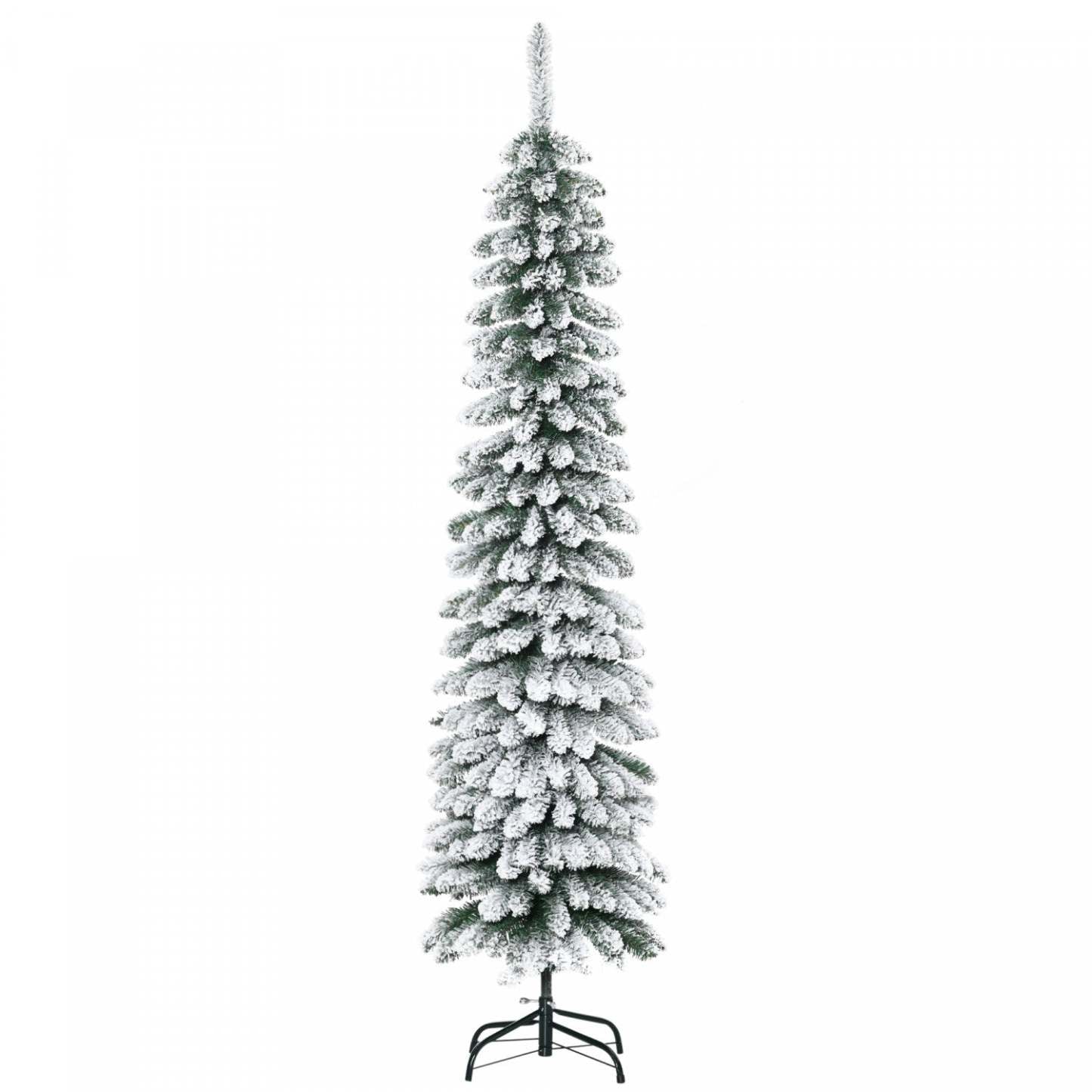 Homcom 6' Arbre de Noël Artificiel avec Branches Réalistes Vert | Homcom Arbre de Noël Artificiel Floconné de Neige de 6ft