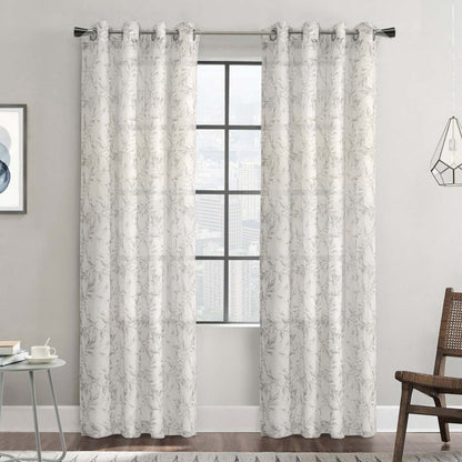 Panneau de rideau filtrant la lumière à œillets Jenny gris d'Habitat - 52 x 84