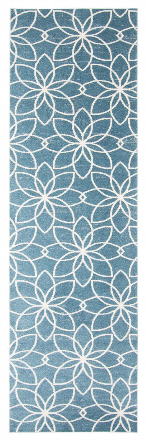 Tapis Terali turquoise lavable en machine - 2'6 x 8'0|Carpette Terali turquoise lavable à la machine - 2 pi 6 po x 8 pi 0 po|D86FGYC0