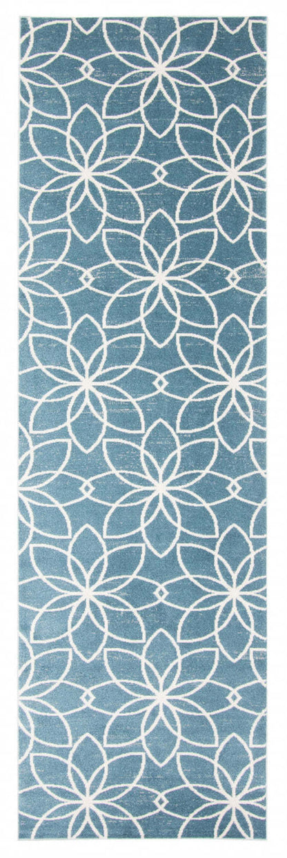 Tapis Terali turquoise lavable en machine - 2'6 x 8'0|Carpette Terali turquoise lavable à la machine - 2 pi 6 po x 8 pi 0 po|D86FGYC0