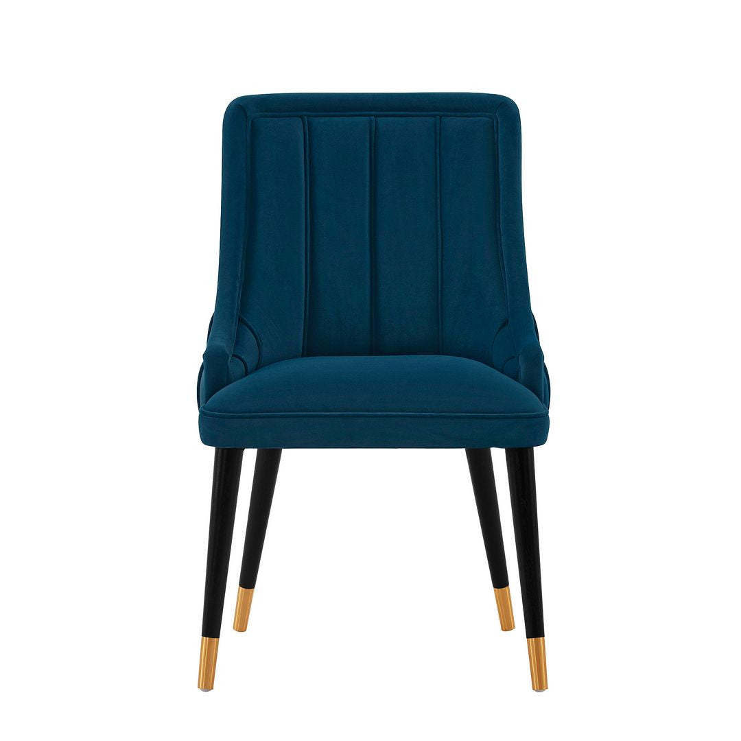 Manhattan Comfort Modern Eda Velvet Dining Chair - Midnight Blue|Chaise de salle à manger moderne Eda de Manhattan Comfort en velours - bleu minuit