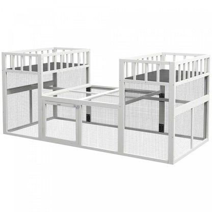 Pawhut Poulailler En Bois, 7,3' X 3,6', Design Combinable Avec Etageres De Rangement, Perchoirs Pour 2-4 Ch