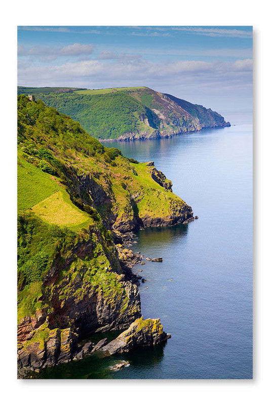 Côte de Grande-Bretagne à Lynton North Devon 24 x 36 cadre mural et panneau en tissu | Côte de Grande-Bretagne à Lynton North Devon 24 po x 36 po : Cadre d'art mural et panneau de tissu|D44G7JVK
