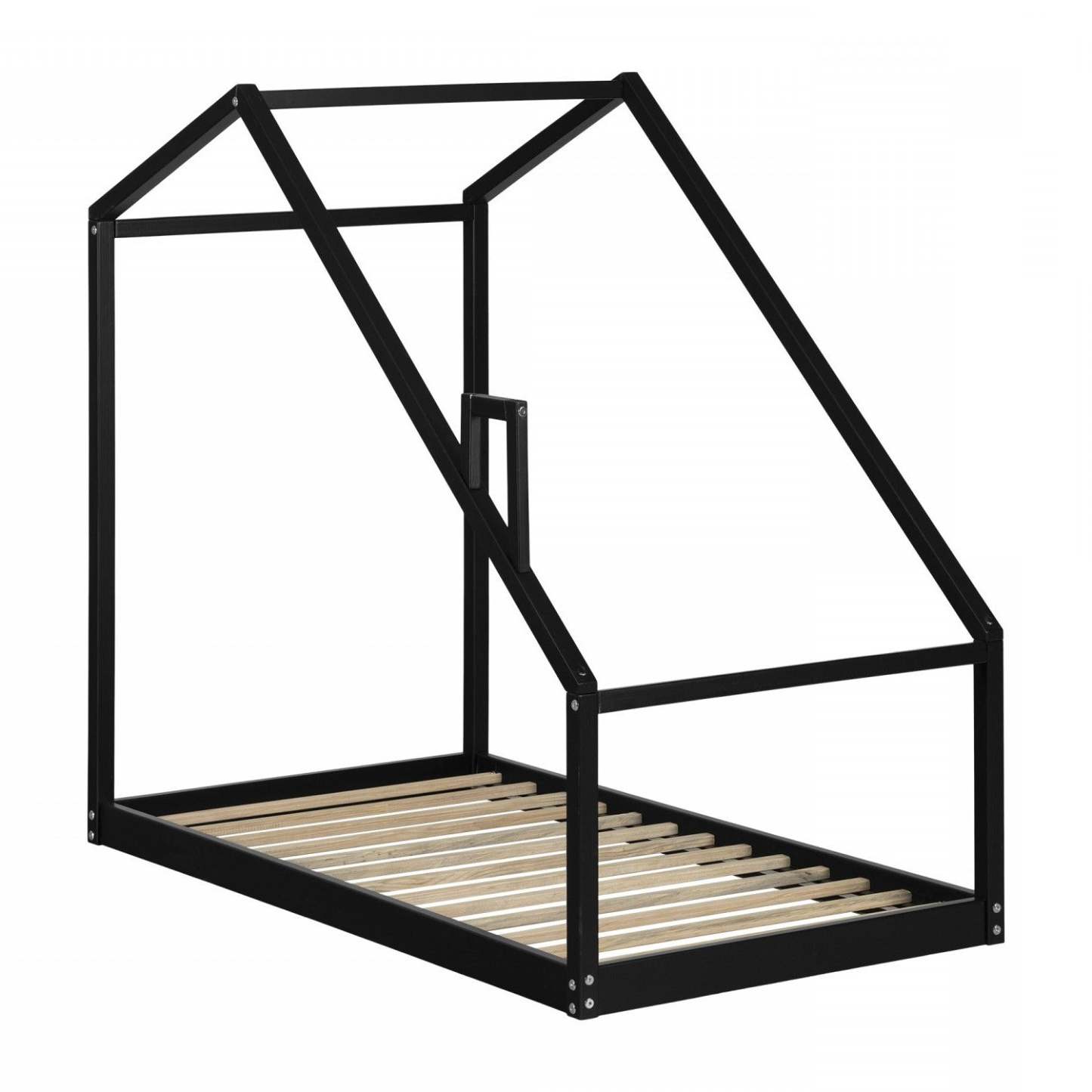 Lit Maison Sweedi avec Cheminée - Noir|Lit maison Sweedi avec cheminée - noir